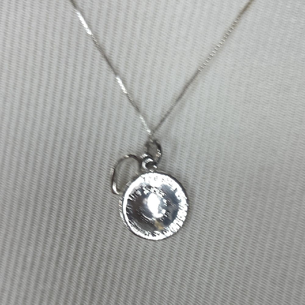 Chic Silver Disc Necklace - Picture 3 of 3
